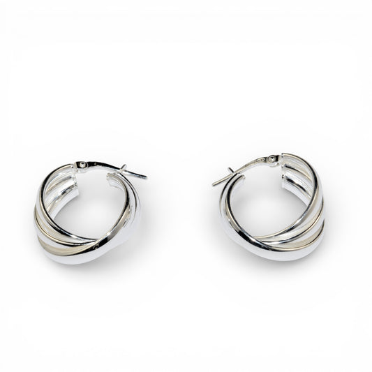 Orecchini Fascia Tripla in Argento 925